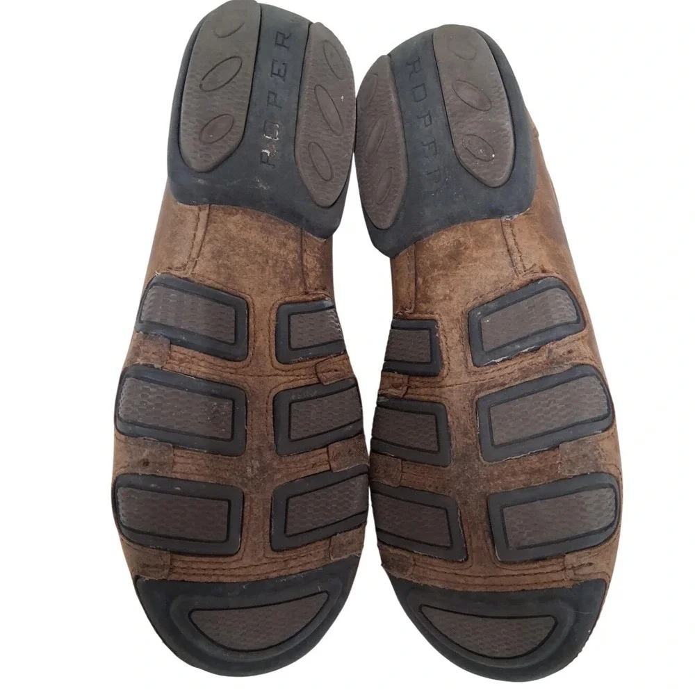 Roper Mens Brown Leather‎ Lace Up Chukka Moccasin Round Toe Chukka Boots 11.5